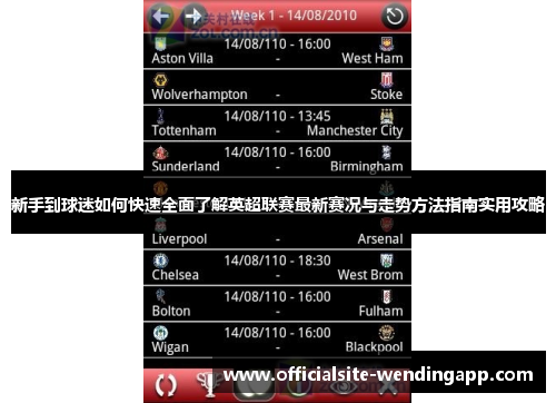 新手到球迷如何快速全面了解英超联赛最新赛况与走势方法指南实用攻略 新手到球迷如何快速全面了解英超联赛最新赛况与走势方法指南实用攻略